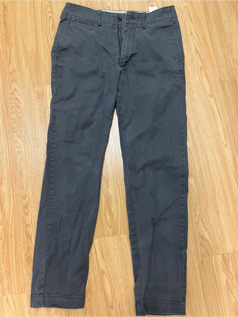 Banana Republic Men’s Slim Fit Chino Pants 30x30 Charcoal Gray Stretch Cotton